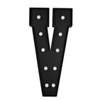Giant LED Marquee Light Up Letter "V", Black 4ft Pre - Cut Foam Board with 10 Warm White Battery Operated LEDs, Glue Gun and Sticks - Bell Racket Store