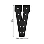 Giant LED Marquee Light Up Letter "V", Black 4ft Pre - Cut Foam Board with 10 Warm White Battery Operated LEDs, Glue Gun and Sticks - Bell Racket Store