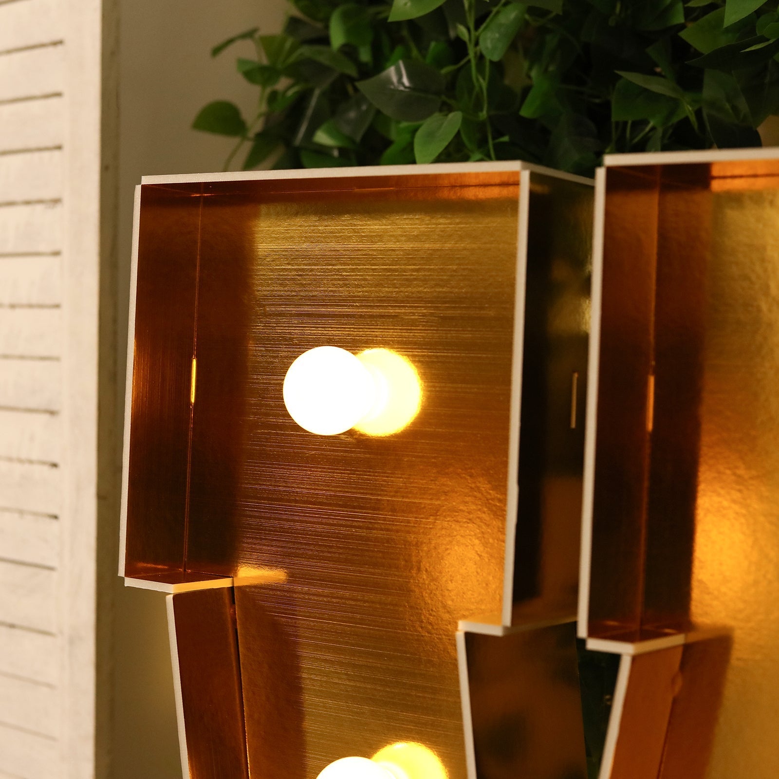 Giant LED Marquee Light Up Letter "V", Gold 4ft Pre - Cut Foam Board with 10 Warm White Battery Operated LEDs, Glue Gun and Sticks - Bell Racket Store