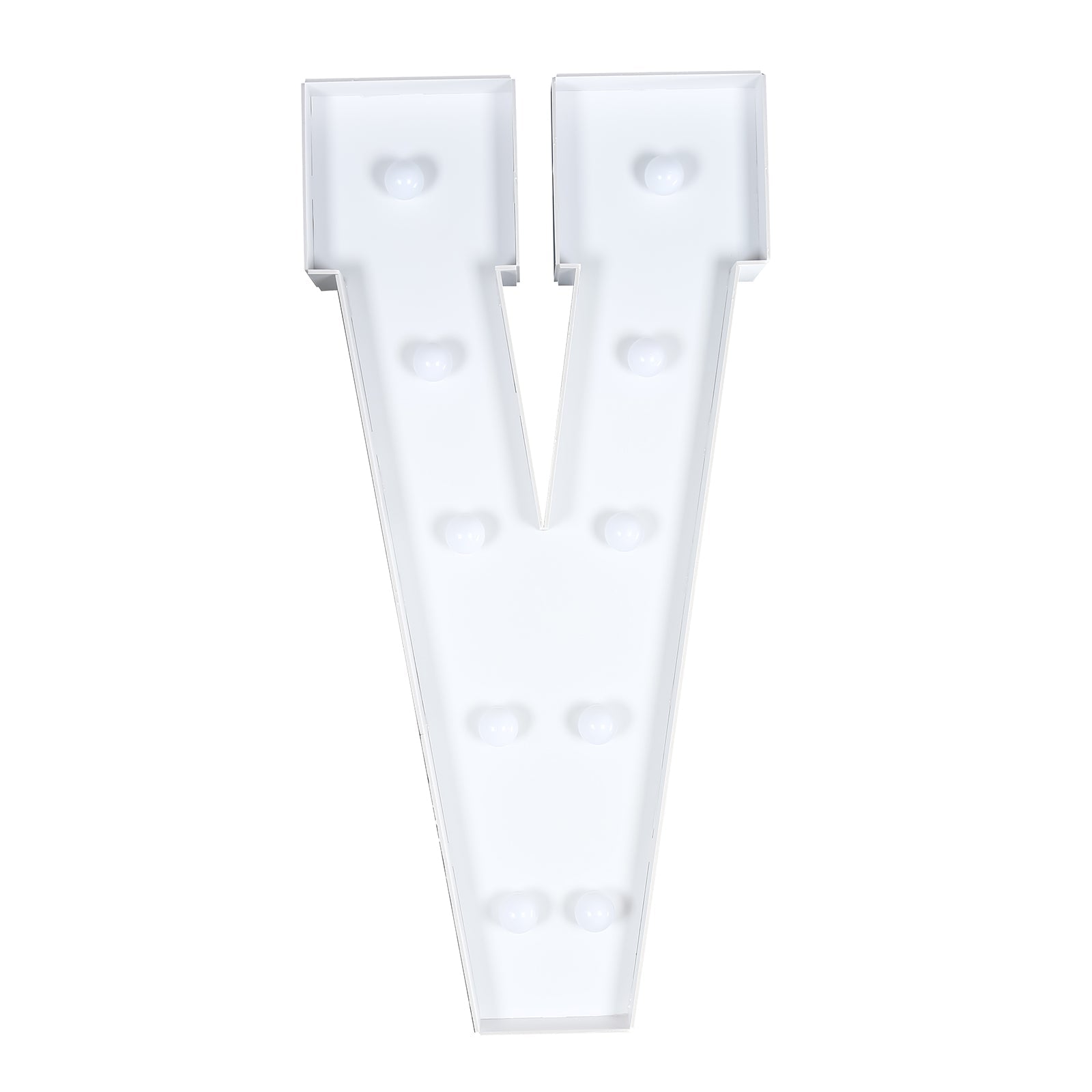 Giant LED Marquee Light Up Letter "V", White 4ft Pre - Cut Foam Board with 10 Warm White Battery Operated LEDs, Glue Gun and Sticks - Bell Racket Store