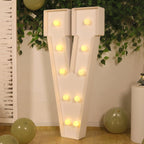 Giant LED Marquee Light Up Letter "V", White 4ft Pre - Cut Foam Board with 10 Warm White Battery Operated LEDs, Glue Gun and Sticks - Bell Racket Store