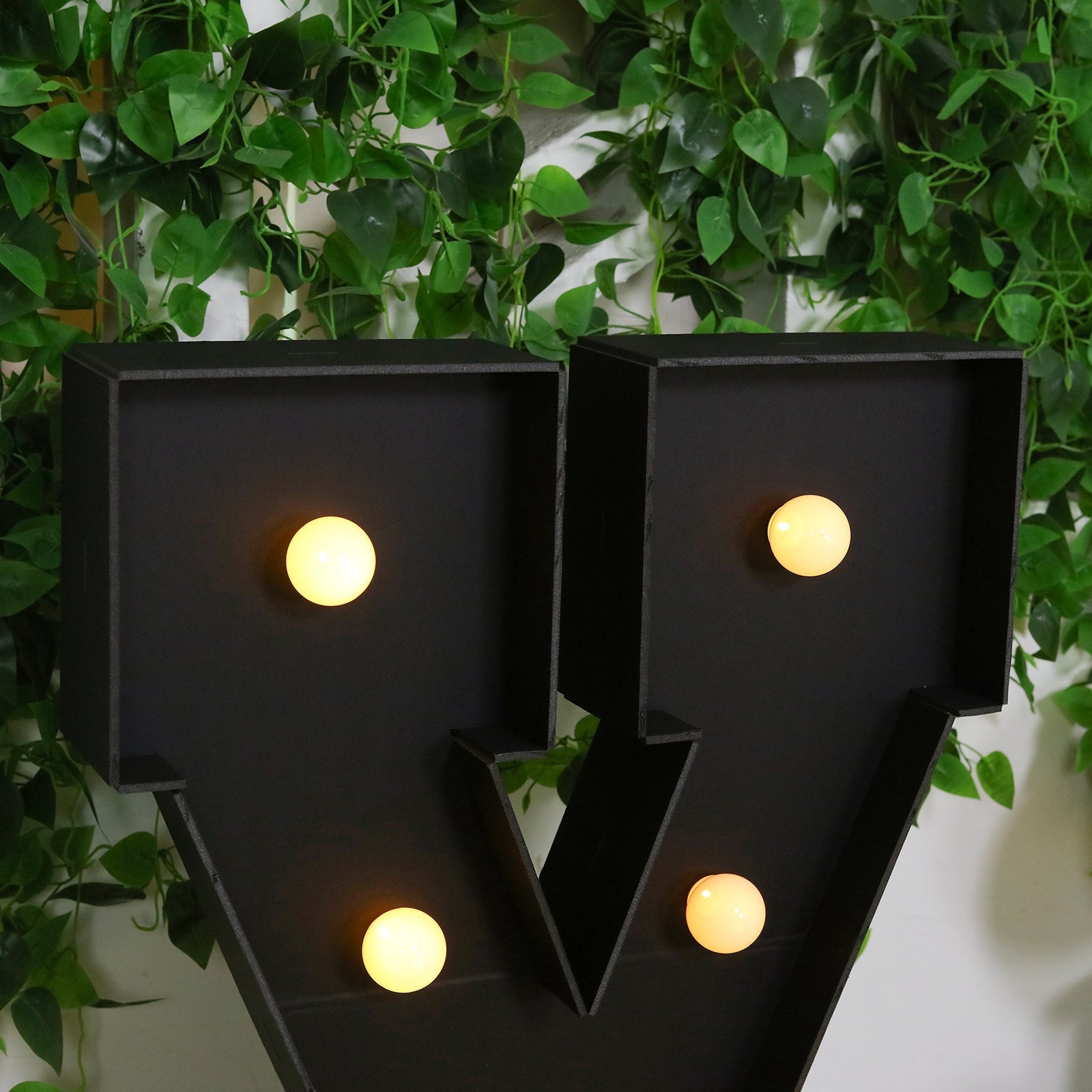 Giant LED Marquee Light Up Letter "X", Black 4ft Pre - Cut Foam Board with 10 Warm White Battery Operated LEDs, Glue Gun and Sticks - Bell Racket Store