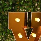 Giant LED Marquee Light Up Letter "X", Gold 4ft Pre - Cut Foam Board with 10 Warm White Battery Operated LEDs, Glue Gun and Sticks - Bell Racket Store