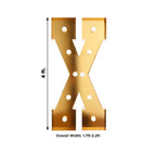 Giant LED Marquee Light Up Letter "X", Gold 4ft Pre - Cut Foam Board with 10 Warm White Battery Operated LEDs, Glue Gun and Sticks - Bell Racket Store
