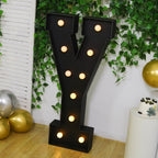 Giant LED Marquee Light Up Letter "Y", Black 4ft Pre - Cut Foam Board with 10 Warm White Battery Operated LEDs, Glue Gun and Sticks - Bell Racket Store