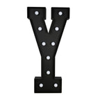Giant LED Marquee Light Up Letter "Y", Black 4ft Pre - Cut Foam Board with 10 Warm White Battery Operated LEDs, Glue Gun and Sticks - Bell Racket Store