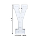 Giant LED Marquee Light Up Letter "Y", White 4ft Pre - Cut Foam Board with 10 Warm White Battery Operated LEDs, Glue Gun and Sticks - Bell Racket Store