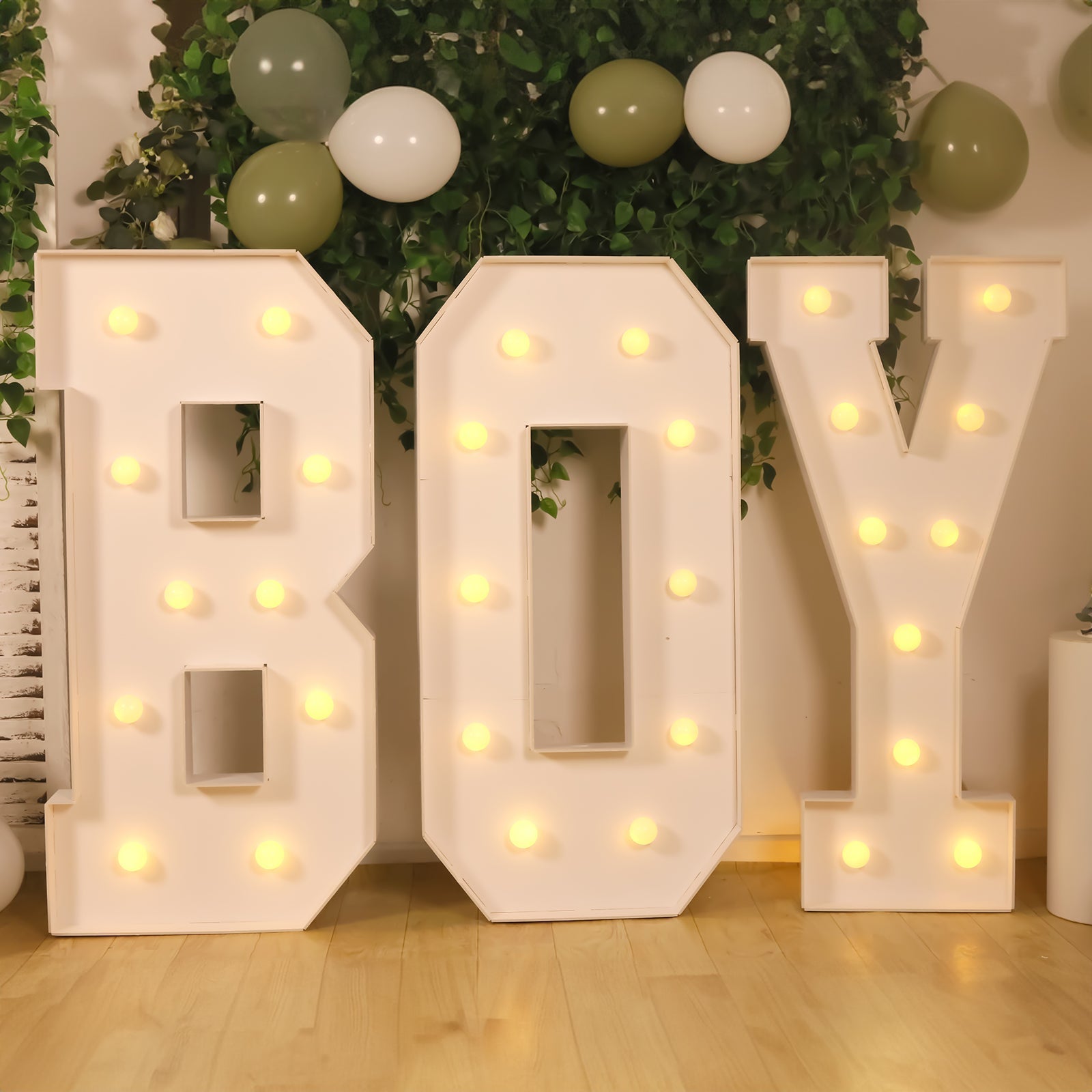 Giant LED Marquee Light Up Letter "Y", White 4ft Pre - Cut Foam Board with 10 Warm White Battery Operated LEDs, Glue Gun and Sticks - Bell Racket Store