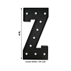 Giant LED Marquee Light Up Letter "Z", Black 4ft Pre - Cut Foam Board with 10 Warm White Battery Operated LEDs, Glue Gun and Sticks - Bell Racket Store
