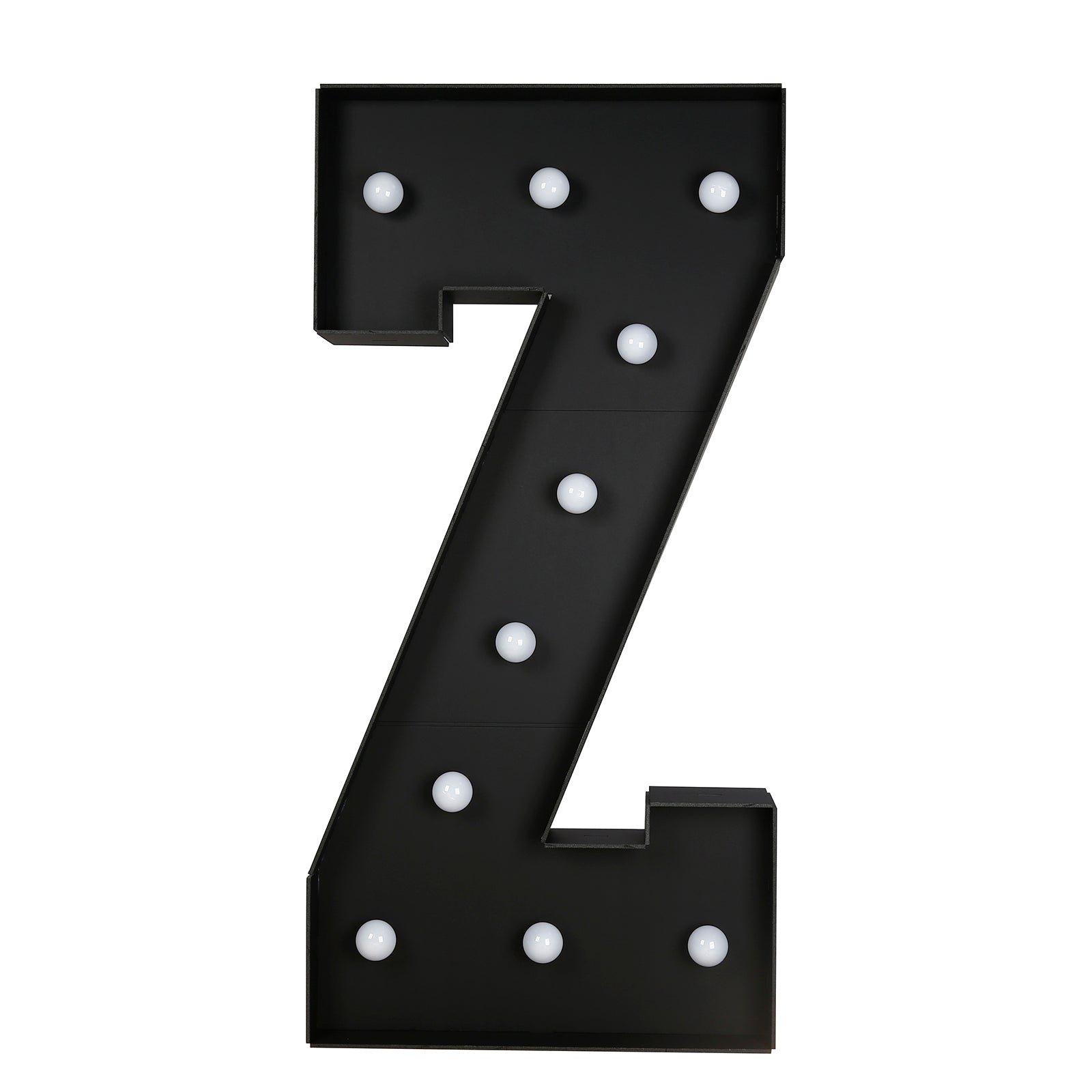 Giant LED Marquee Light Up Letter "Z", Black 4ft Pre - Cut Foam Board with 10 Warm White Battery Operated LEDs, Glue Gun and Sticks - Bell Racket Store