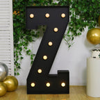 Giant LED Marquee Light Up Letter "Z", Black 4ft Pre - Cut Foam Board with 10 Warm White Battery Operated LEDs, Glue Gun and Sticks - Bell Racket Store