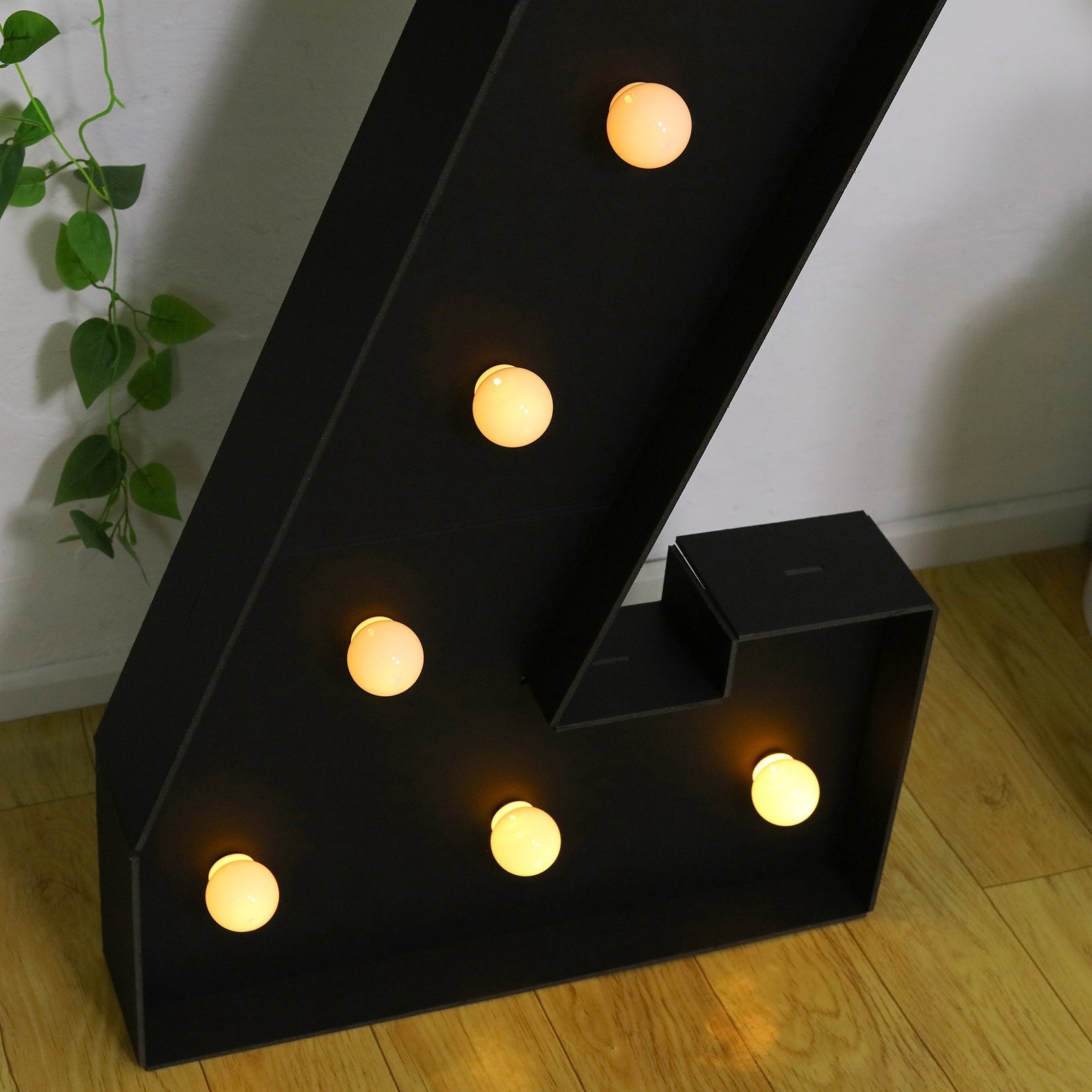 Giant LED Marquee Light Up Letter "Z", Black 4ft Pre - Cut Foam Board with 10 Warm White Battery Operated LEDs, Glue Gun and Sticks - Bell Racket Store