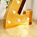 Giant LED Marquee Light Up Letter "Z", Gold 4ft Pre - Cut Foam Board with 10 Warm White Battery Operated LEDs, Glue Gun and Sticks - Bell Racket Store