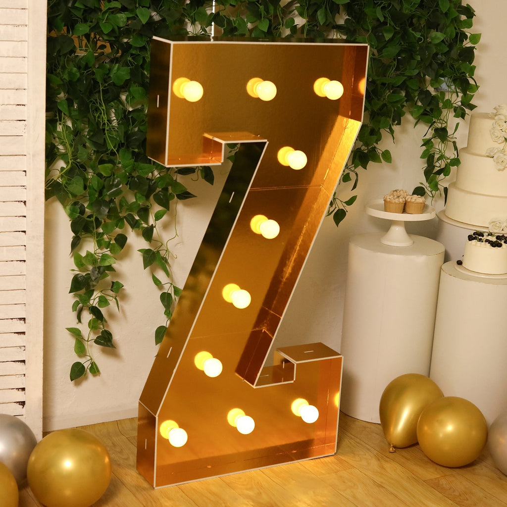 Giant LED Marquee Light Up Letter "Z", Gold 4ft Pre - Cut Foam Board with 10 Warm White Battery Operated LEDs, Glue Gun and Sticks - Bell Racket Store
