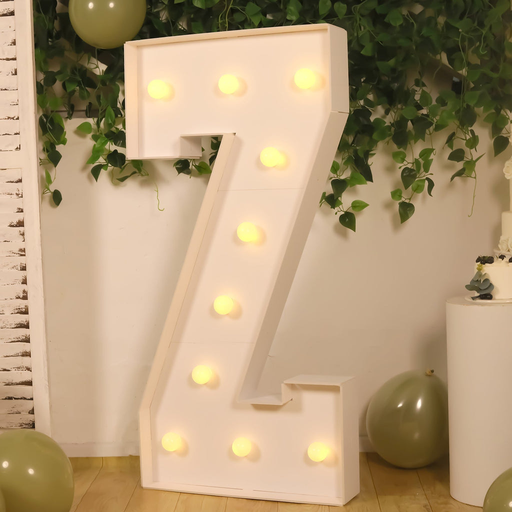 Giant LED Marquee Light Up Letter "Z", White 4ft Pre - Cut Foam Board with 10 Warm White Battery Operated LEDs, Glue Gun and Sticks - Bell Racket Store