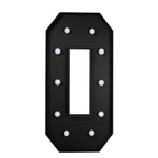Giant LED Marquee Light Up Number "0", Black 4ft Pre - Cut Foam Board with 10 Warm White Battery Operated LEDs, Glue Gun and Sticks - Bell Racket Store