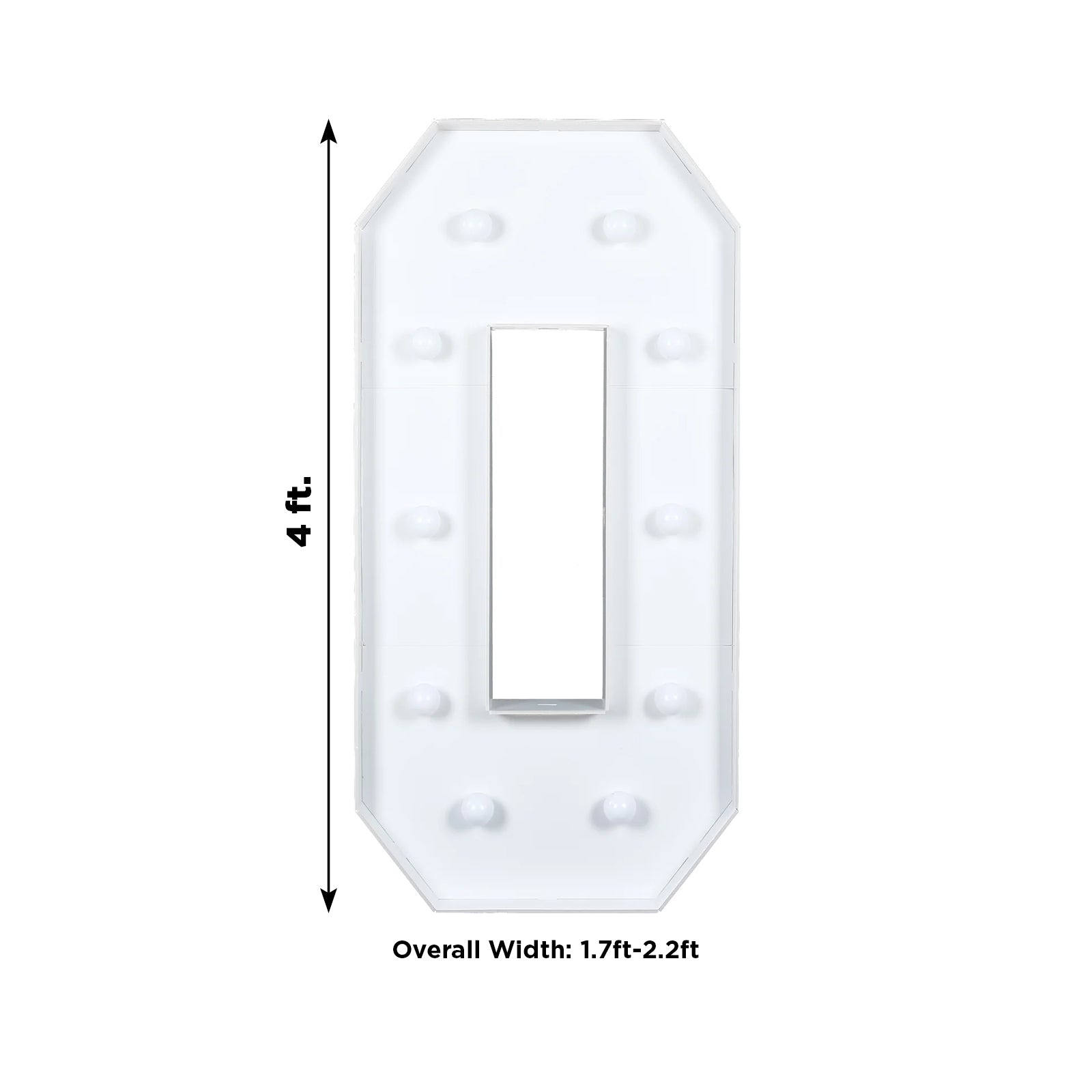 Giant LED Marquee Light Up Number "0", White 4ft Pre - Cut Foam Board with 10 Warm White Battery Operated LEDs, Glue Gun and Sticks - Bell Racket Store