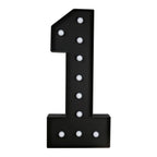 Giant LED Marquee Light Up Number "1", Black 4ft Pre - Cut Foam Board with 10 Warm White Battery Operated LEDs, Glue Gun and Sticks - Bell Racket Store