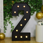 Giant LED Marquee Light Up Number "2", Black 4ft Pre - Cut Foam Board with 10 Warm White Battery Operated LEDs, Glue Gun and Sticks - Bell Racket Store