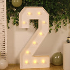 Giant LED Marquee Light Up Number "2", White 4ft Pre - Cut Foam Board with 10 Warm White Battery Operated LEDs, Glue Gun and Sticks - Bell Racket Store
