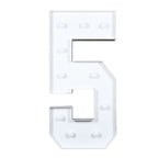 Giant LED Marquee Light Up Number "5", White 4ft Pre - Cut Foam Board with 10 Warm White Battery Operated LEDs, Glue Gun and Sticks - Bell Racket Store