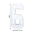 Giant LED Marquee Light Up Number "6", White 4ft Pre - Cut Foam Board with 10 Warm White Battery Operated LEDs, Glue Gun and Sticks - Bell Racket Store