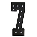 Giant LED Marquee Light Up Number "7", Black 4ft Pre - Cut Foam Board with 10 Warm White Battery Operated LEDs, Glue Gun and Sticks - Bell Racket Store