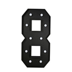 Giant LED Marquee Light Up Number "8", Black 4ft Pre - Cut Foam Board with 10 Warm White Battery Operated LEDs, Glue Gun and Sticks - Bell Racket Store