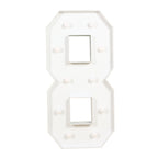 Giant LED Marquee Light Up Number "8", White 4ft Pre - Cut Foam Board with 10 Warm White Battery Operated LEDs, Glue Gun and Sticks - Bell Racket Store