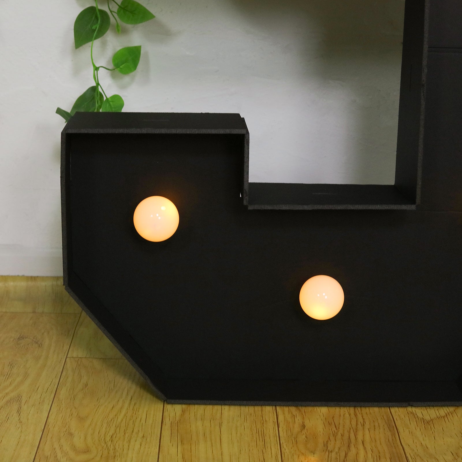 Giant LED Marquee Light Up Number "9", Black 4ft Pre - Cut Foam Board with 10 Warm White Battery Operated LEDs, Glue Gun and Sticks - Bell Racket Store