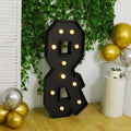Giant LED Marquee Light Up Symbol "&", Black 4ft Pre - Cut Foam Board with 10 Warm White Battery Operated LEDs, Glue Gun and Sticks - Bell Racket Store