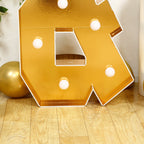 Giant LED Marquee Light Up Symbol "&", Gold 4ft Pre - Cut Foam Board with 10 Warm White Battery Operated LEDs, Glue Gun and Sticks - Bell Racket Store