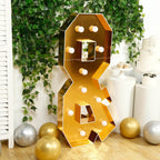 Giant LED Marquee Light Up Symbol "&", Gold 4ft Pre - Cut Foam Board with 10 Warm White Battery Operated LEDs, Glue Gun and Sticks - Bell Racket Store