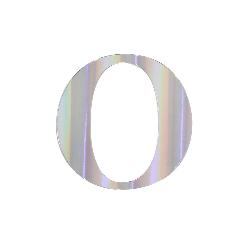 4 Pack 5" Iridescent Alphabet Stickers Banner, Customizable Stick on Letters - O