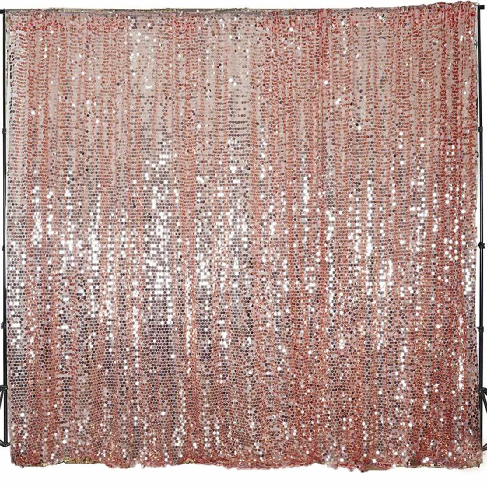 20ftx10ft Blush Big Payette Sequin Event Curtain Drapes, Backdrop Event Panel