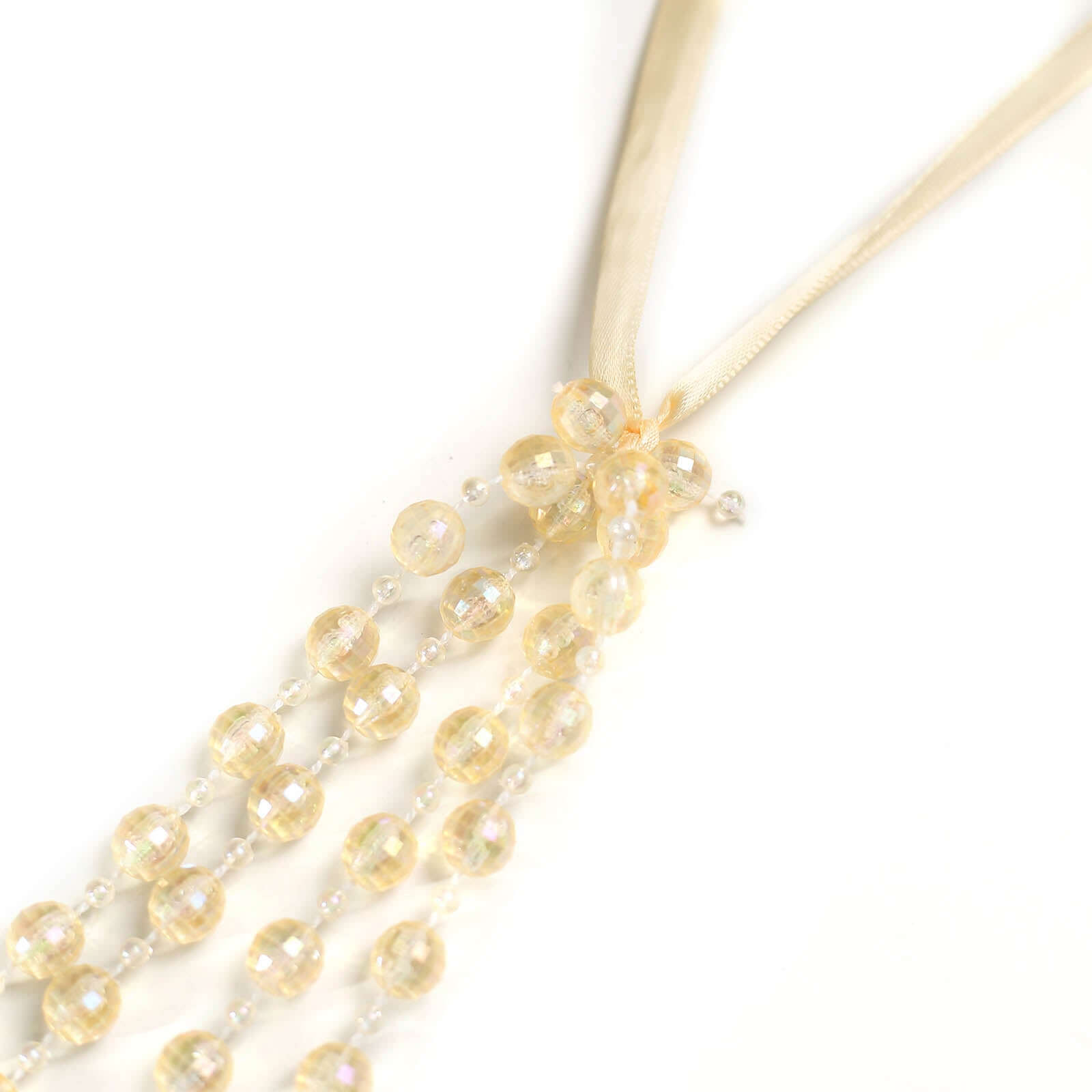Faux Pearl Beaded 16" Chair Back Garland Sash Amber Gatsby-Inspired Style - Pre-Tied Chic Wedding Decor for Chiavari Chairs