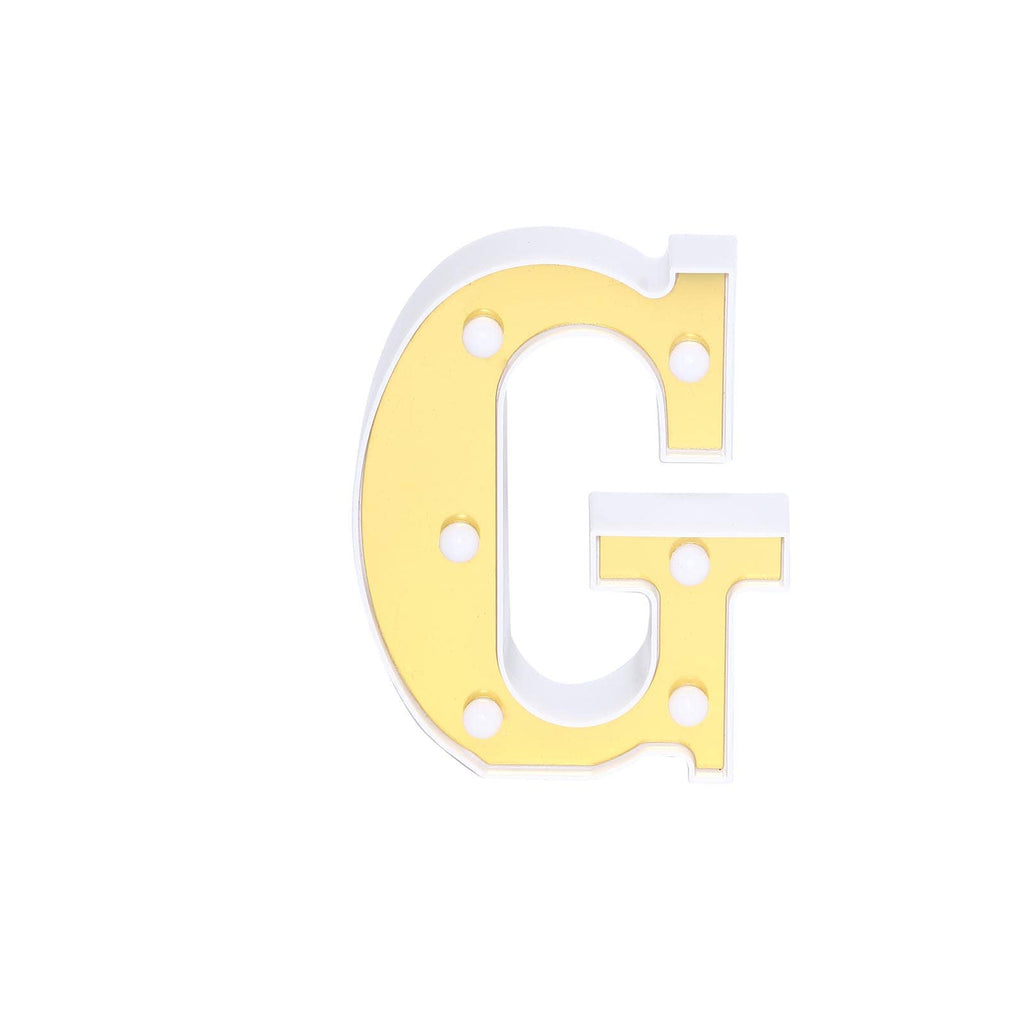 3D Marquee Letter "G" Warm White 6 LED Lights Gold - Chic Light-Up Decor for Events 6"
