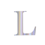 4 Pack 5" Iridescent Alphabet Stickers Banner, Customizable Stick on Letters - L