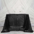 Sequin 90"x90" Table Overlay Square Tablecloth Black - Sparkly Table Cover