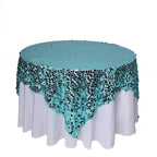 Sequin 72"x72" Table Overlay Square Tablecloth Turquoise - Big Payette Table Cover