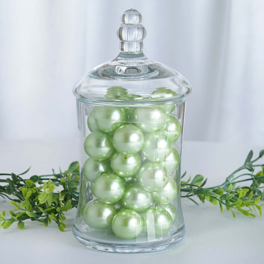 Set of 3 Glass Candy Jars Modern Apothecary Design Clear with Snap-On Lids - Stylish Party Favor Containers 9"/13"/14"