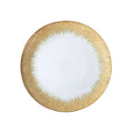 8-Pack Glass Round Charger Plates 13" in Clear with Metallic Gold Spray Rim, Decorative Dinner Charger Tableware