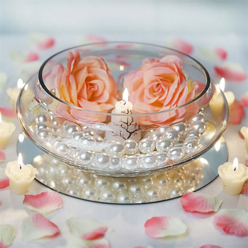 Glass Floating Candle Bowl Multi-Purpose Design - Table Centerpiece for Decor 10"