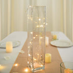 12-Pack Glass Cylinder Vases Square Clear - Durable Heavy Duty Floral Centerpieces for Weddings 14"