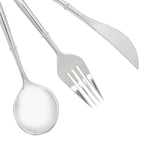 24-Pack Plastic Flatware Set in Silver - Heavy Duty Disposable Modern Silverware 8"