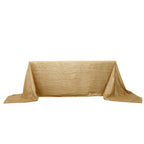 Taffeta 90"x156" Rectangle Tablecloth Gold - Seamless Accordion Crinkle Design for Stylish Celebrations