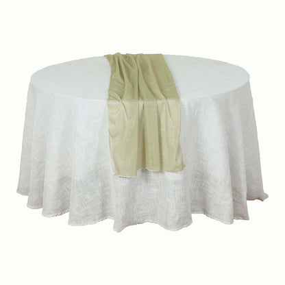 Glitter Gauze 27"x120" Table Runner Champagne - Sparkling Reusable Sheer Table Linen - Bell Racket Store