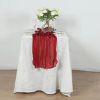 Glitter Gauze 27"x120" Table Runner Red - Sparkling Reusable Sheer Table Linen - Bell Racket Store