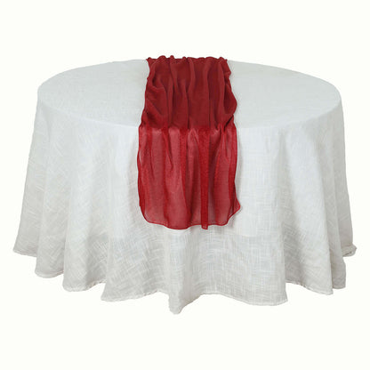 Glitter Gauze 27"x120" Table Runner Red - Sparkling Reusable Sheer Table Linen - Bell Racket Store