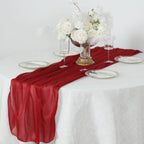 Glitter Gauze 27"x120" Table Runner Red - Sparkling Reusable Sheer Table Linen - Bell Racket Store